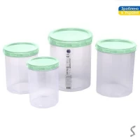 Контейнеры пищевые с резьбой 4пр/наб 650мл/1.0л/1.5л/2.0л d14*16.5см