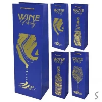 Пакет подарочный бумажный под бутылку 