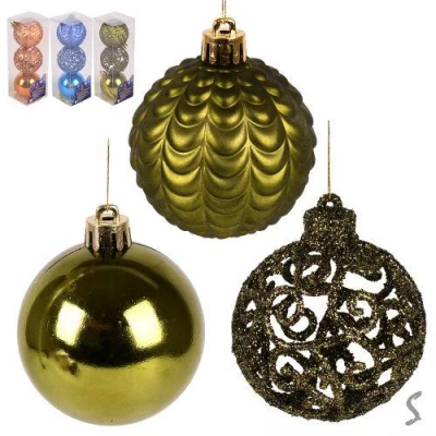 Елочные шарики 6см 3шт/наб