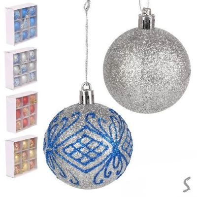 Елочные шарики 6см 9шт/наб