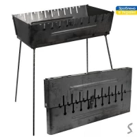 Мангал-чемодан на 10шампуров 57*27*5см (высота ножки 55см)