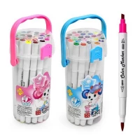 Маркеры двухсторонние белый корпус 24цв