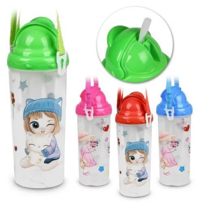 Бутылка-поилка детская с трубочкой 500мл