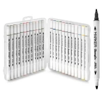 Маркеры двухсторонние белый корпус 