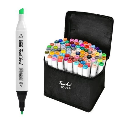 Маркеры двухсторонние белый корпус 80цв