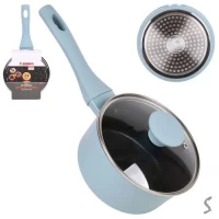 Сотейник с крышкой литой мрамор "Megastone" инд. дно 1.3л	