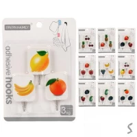 Крючки декоративные самоклеющиеся 3шт/наб