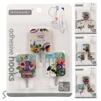 Крючки декоративные самоклеющиеся 3шт/наб