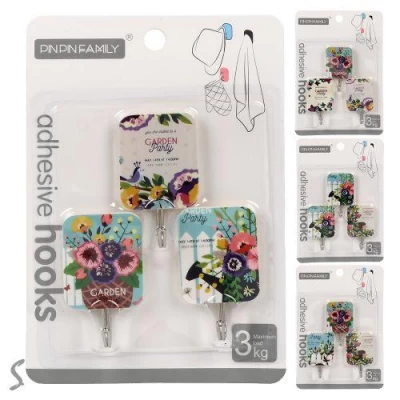 Крючки декоративные самоклеющиеся 3шт/наб