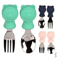 Набор детского фраже силикон 2пр/наб (вилка, ложка) 9.5*3см