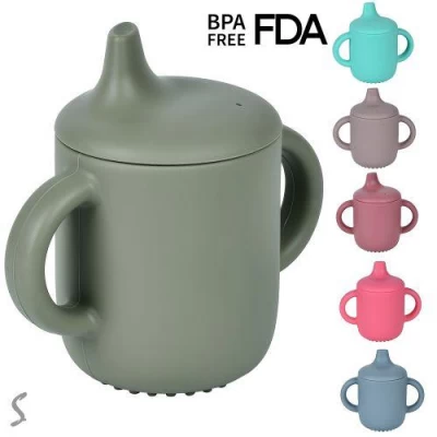 Чашка-поилка силиконовая 12.2*10.7см