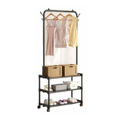 Вешалка-стойка с полками для обуви 56*34.5*162см Вешалка-стойка с полками для обуви 56*34.5*162см