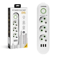 Удлинитель 2500W 3м (3р 3USB с выкл) 29*13*4.5см