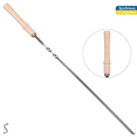 Шампур с деревянной ручкой SS 600*10*2мм