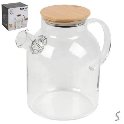 Заварник-графин "Fusion" 1.8л с пружиной-ситом и бамбуковой крышкой