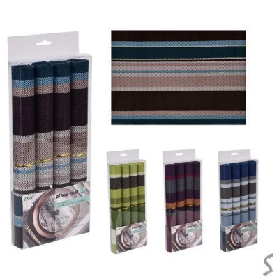 Салфетка ПВХ на стол "Полоски" 4шт/наб 30*45см