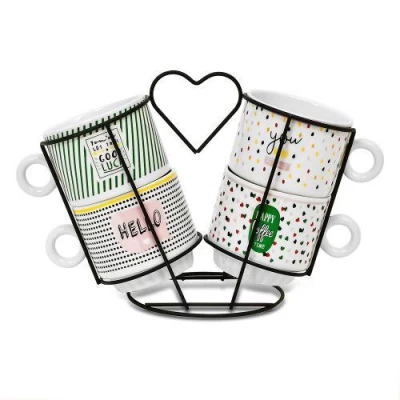 Чашки на подставке "Mood" 5пр/наб 250мл