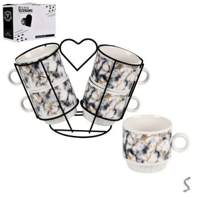 Чашки на подставке "Shine" 5пр/наб 250мл