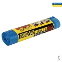 Пакеты для мусора с затяжками 60л 10шт/уп