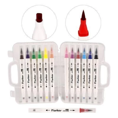 Набор маркеров двухсторонних (маркер/кисточка) "BobDog" 12цв