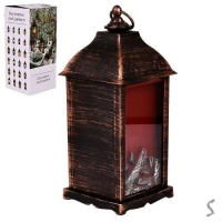 Камин-светильник декоративный с LED подсветкой 13*30см (без батареек 3шт*AAA)