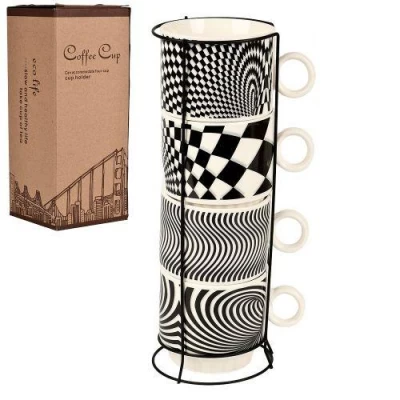 Чашки на подставке "Geometry" 5пр/наб 250мл