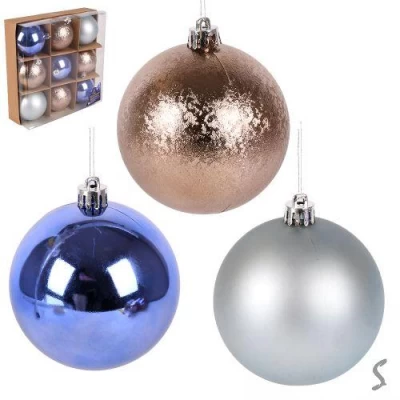 Елочные шарики 8см 9шт/наб