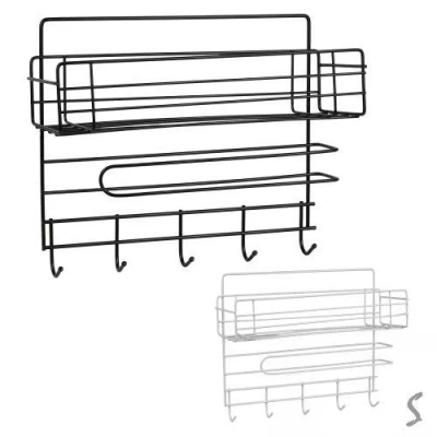 Полка-органайзер с держателем настенная 5кр 29.5*10*23.5см Полка-органайзер с держателем настенная 5кр 29.5*10*23.5см