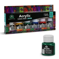 Краски акриловые 6цв 25мл с кисточкой