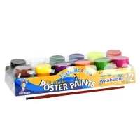 Краски пигментные 12цв с кисточкой