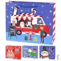 Пакет новогодний бумажный S 