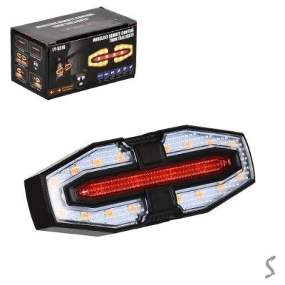 Велофонарь задний с поворотами и пультом 9.5*3см (1 батарейка CR2032) Велофонарь задний с поворотами и пультом 9.5*3см (1 батарейка CR2032)