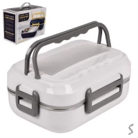 Ланч-бокс электрический с подогревом 40W 1.5л 3отд 25*18см (ложка, вилка)