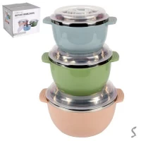 Миски с крышками SS 6пр/наб 0.8/1.6/2.4л