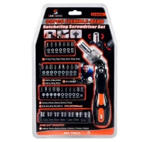 Отвертка с храповым механизмом и насадками 35пр/наб