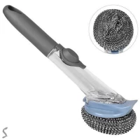 Щетка для мытья посуды с резервуаром для моющего средства 25*7см