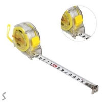 Рулетка с фиксатором 3м прозрачный корпус