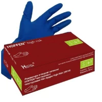 Перчатки латексные S Hoffen 14.5г нестерильные текстурированные повышенного риска б/п 25пар/уп