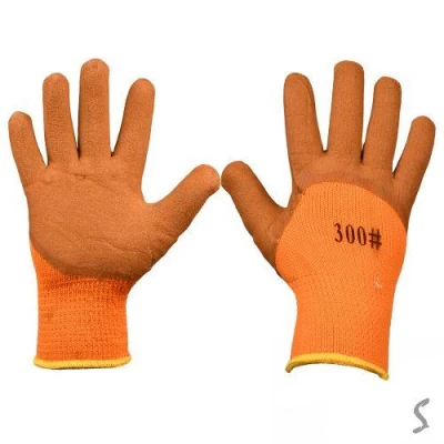 Перчатки синтетические утепленные с латексным покрытием 3/4 1пара