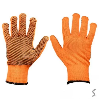 Перчатки трикотажные с ПВХ точкой 1пара