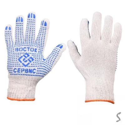 Перчатки х/б с ПВХ точкой "Восток" 1пара