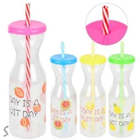 Бутылка для напитков с трубочкой "Fruits" 450мл