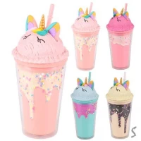 Стакан с крышкой и трубочкой "Unicorn" 450мл	