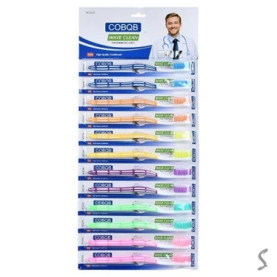 Зубная щетка 12шт/уп 19см