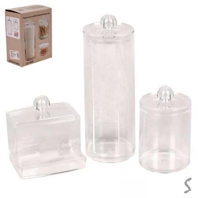 Органайзер для ватных дисков и палочек 3пр/наб 19*7/10.5*7/9*7см