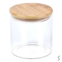 Банка с бамбуковой крышкой 700мл 10*10см