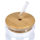Стакан с бамбуковой крышкой и трубочкой 500мл