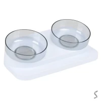 Миска для животных на подставке двойная 30*17.5*7см