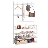 Вешалка-стойка с полками для обуви 170*80*25.5см