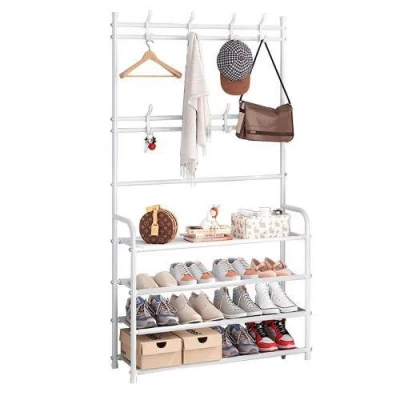 Вешалка-стойка с полками для обуви 170*80*25.5см Вешалка-стойка с полками для обуви 170*80*25.5см